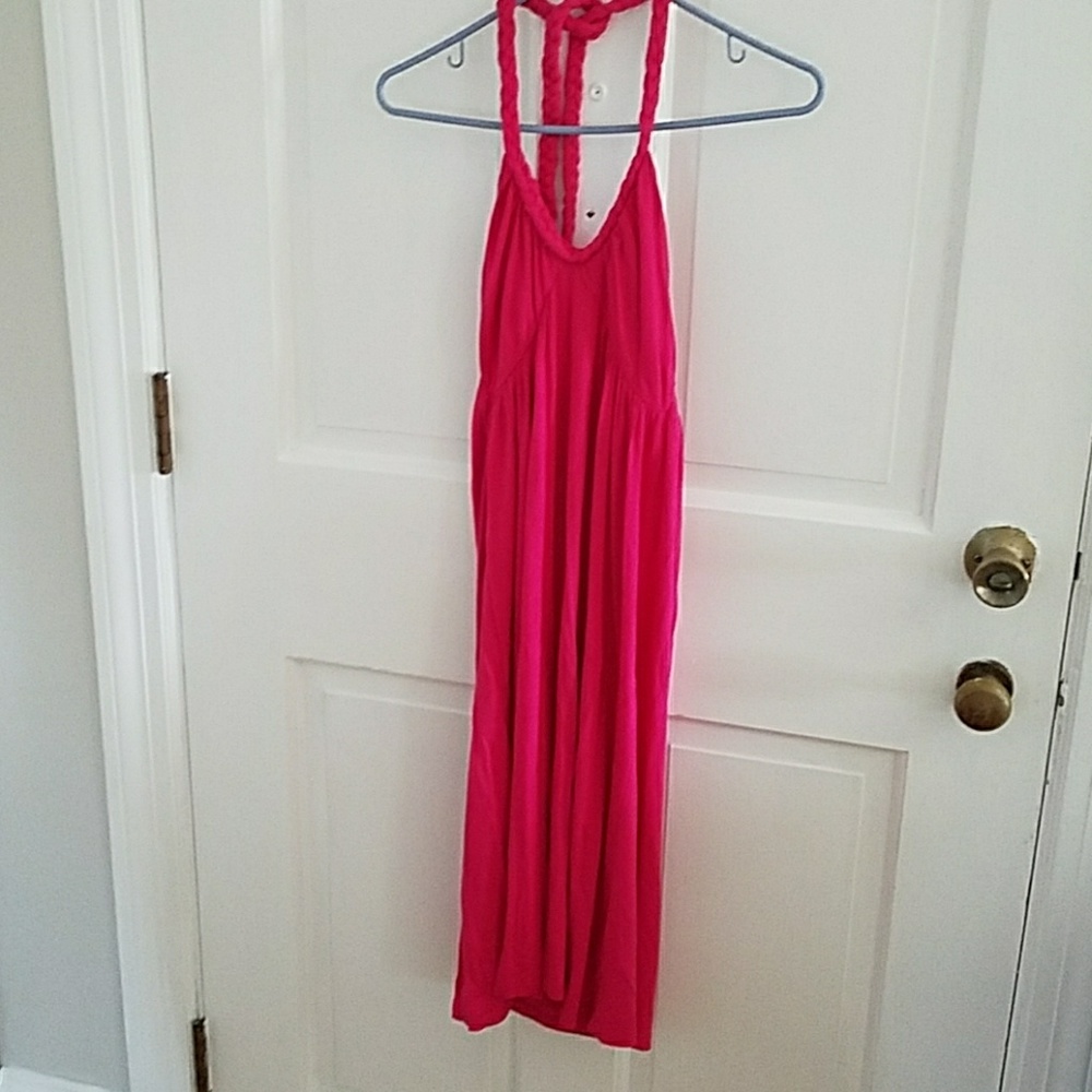 H&M Hot Pink Rope Tie Dress size 8